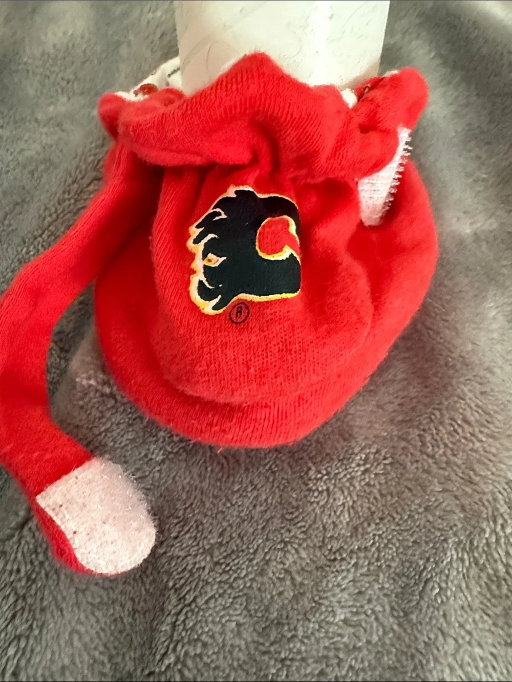 NHL Calgary Flames Baby Infant Walker Slipper Booties and 3 pairs socks bundle